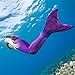 Fin Fun Mermaid Tail, Reinforced Tips, with Monofin, Asian Magenta, Child 6