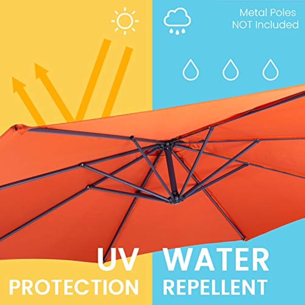 Universal Patio Umbrella Replacement Canopy For 10ft 8 Ribs Offset