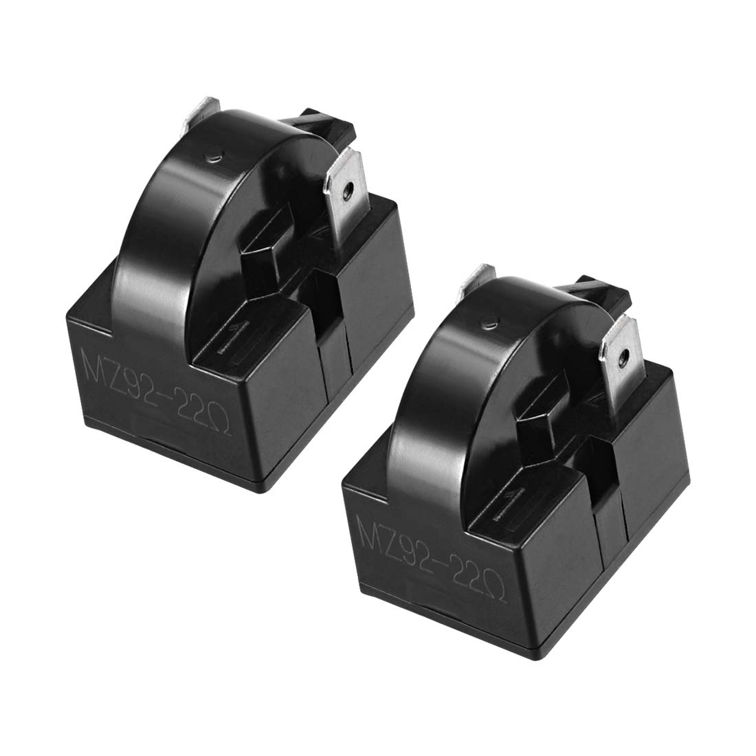 sourcing map 2 Pcs 22 Ohm 2 Pin Refrigerator Start Relay for Compressor Black