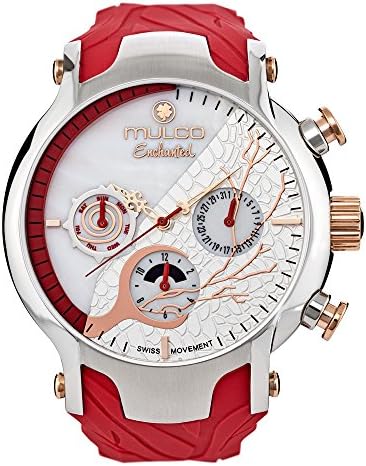 Mulco Enchanted Wood Quartz Multifunctional Movement Women's Watch | Premium Sundial Display with Rose Gold Accents | Silicone Watch Band | Water Resistant Stainless Steel Watch