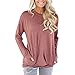 PORALA Comfy Long Sleeve Tunic Tops Blouses For Women Batwing Sleeve Casual Soft Sweatshirts T-Shirts With Pockets