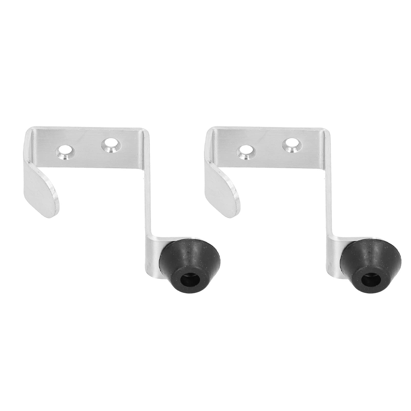 2PCS Stainless Steel Door Stopper with Clothes Hook,Heavy Duty Door Stoppers with with Rubber Bumper, Wall Mount Metal Door Stopper