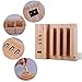 USB Charging Station Dock with Headphone Stand, Pinrui Charging Stand Organizer for Smartphones, Tablet and Other Gadgets - Multiple USB Charger Station & Cell Phone Docking Station (Wooden)