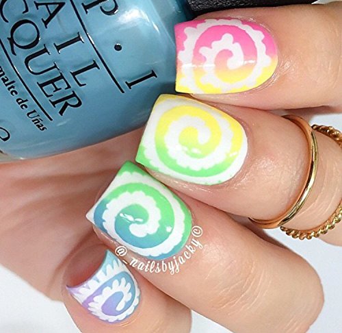 Paisley Cyclones Nail Vinyls By Twinkled T - 1 Sheet of 48 (2 in Each Circle)