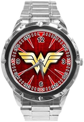 TURUI Custom Wonder Woman Design Silver Stainless Steel Band HOT NEW Sport Wrist watch