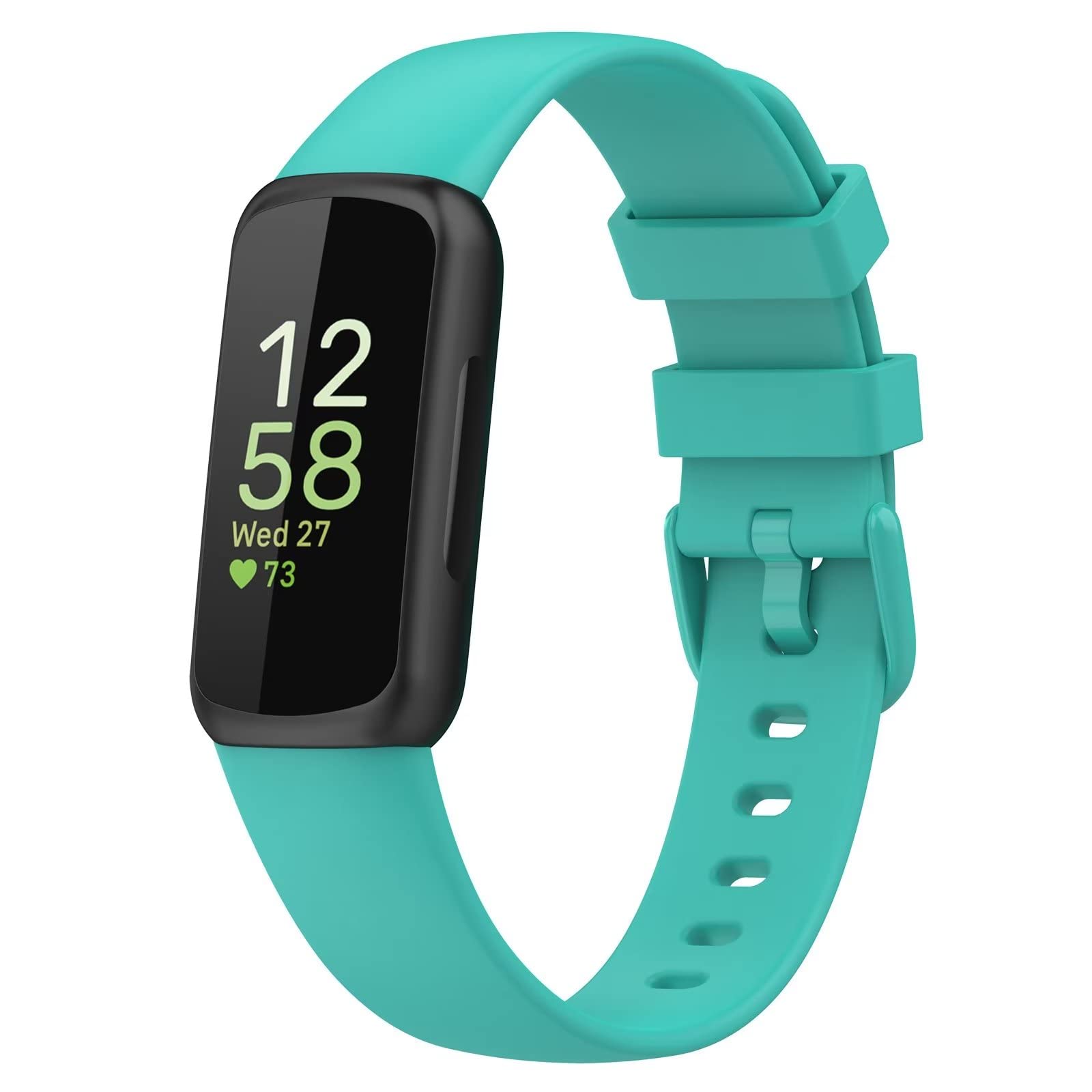 FTRONGRT Soft Silicone Watch Strap for Fitbit Inspire 3, Replacement Wristband Bands Bracelet for Fitbit Inspire 3.Small Size Teal Green