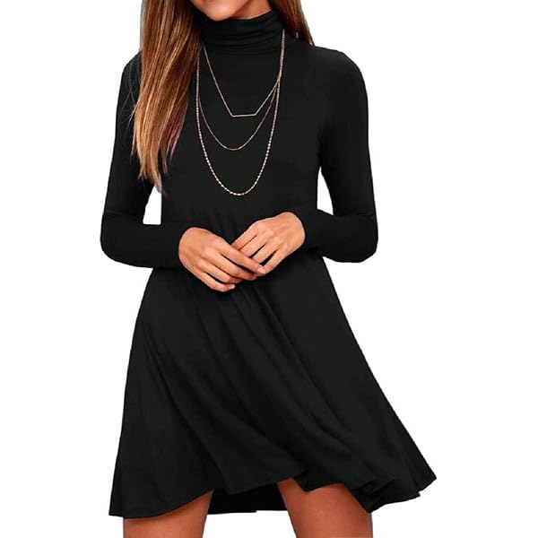 DEARCASE Women's Long Sleeve Casual Loose T-Shirt Dress Black X-Large :  Amazon.ca: Clothing, Shoes & Accessories
