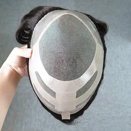 Supreme Bond Toupee Hair Replacement System Mens Hairpiece Fine Mono with Pu Indian Remy Hair (340)