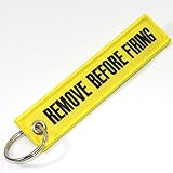 Remove Before Firing Keychain - Yellow/Black by Rotary13B1