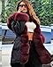 Roiii Plus Size Women Warm Fleece Vintage Winter Coat Hood Jacket Parka Outwear (XXL, Black Wine)