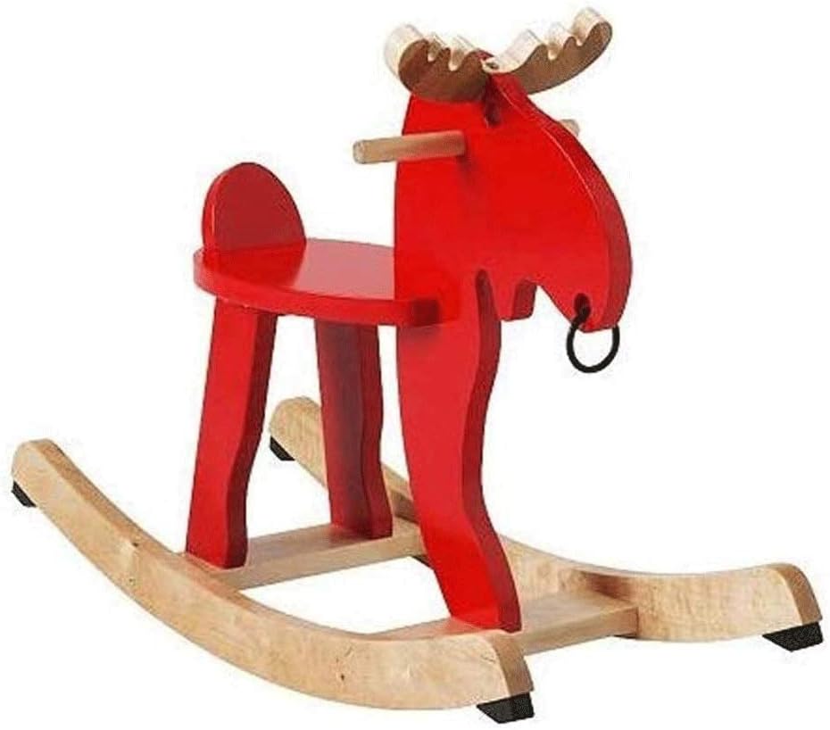 wooden moose rocking horse