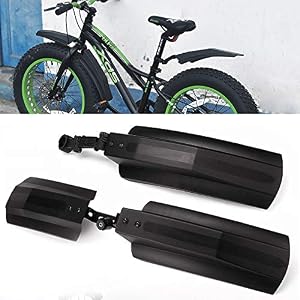 Ryoizen 2 Pcs 20-26 inch Snow Bicycle Fat MTB Bike Front Rear Mudguard Wide Tire Bike Fender Compatible Front Rear Mud…