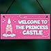 XLD Store Princess Castle Hanging Plaque Door Playroom Bedroom Sign Gift Baby Girls Fairytale Decor