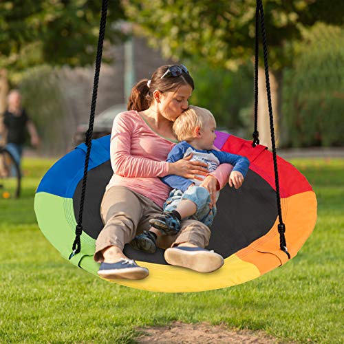 GOPLUS Schaukel, Nestschaukel, Garten Schaukel, Tellerschaukel, Kinder Rundschaukel bis 150 kg belastbar… – Bild 5