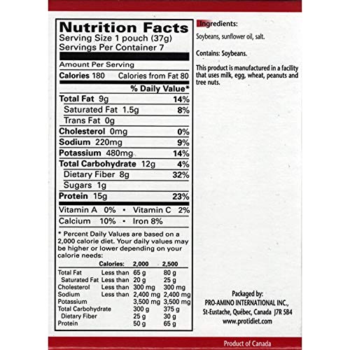 ProtiDiet Soy Nuts - Roasted & Salted (7/Box) - High Protein 15g - Low Carb - High Fiber - Thumbnail 2
