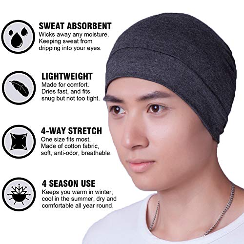 Headshion Skull Cap for Men/Women, 2Pack Multifunctional Headwear Bike