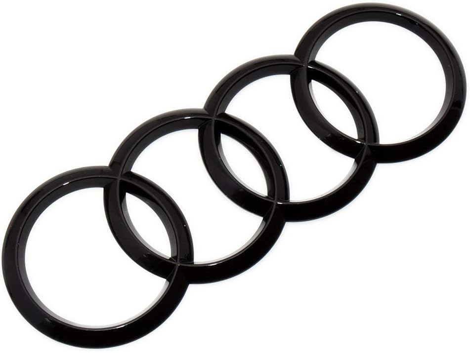 US85 Direct Universal for Audi Sport 3D Trunk Ring Luggage Lid Adhesive Logo Sign Fit A3 S3 RS3 A4 A5 S4 S5 RS5 Emblem Badge Sticker Decoration Quattro Accessories (Gloss Black)