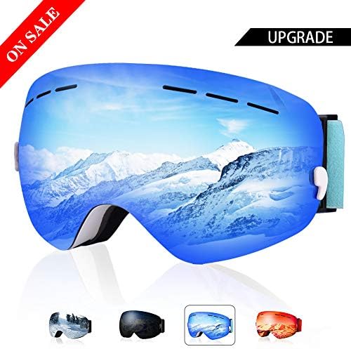 XOOYKI Ski Snowboard Goggles Winter Sports Eyewear Dual Lens Anti-Fog OTG UV Protection Replaceable Lens Elegant Packaging for Men Women