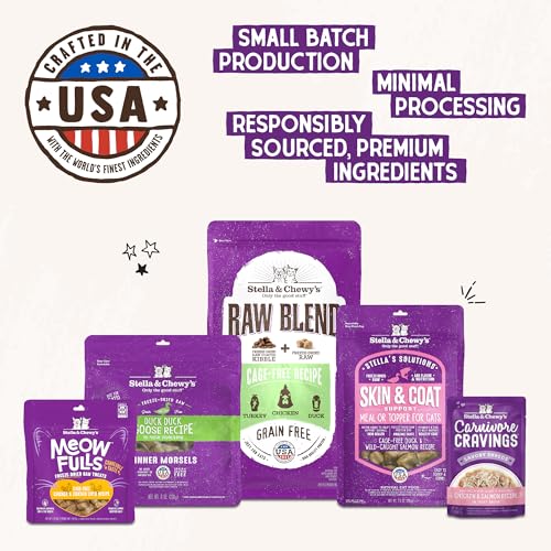 STELLA & CHEWY’S FREEZE-DRIED RAW CAT DINNER MORSELS – PREMIUM BEEF RECIPE WITH 98% GRASS-FED MEAT & ORGANS – NATURAL GRAIN-FREE CAT & KITTEN FOOD – MADE IN USA – 3.5 OZ