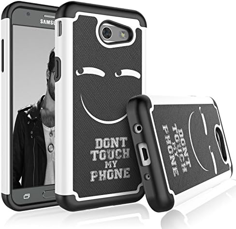 J3 Emerge Case, Galaxy J3 2017/ Amp Prime 2/ J3 Luna Pro/ Express Prime 2 Case, Tekcoo [Tmajor] Retro Pattern Lovely [Funny Emoji] Shock Absorbing Rubber Plastic Defender Bumper Sturdy Cover Cases