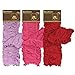 Bowbear Little Girls 3 Pair Gathered Ruffles Leg Warmers, Lilac, Cherry Red, Fuschia
