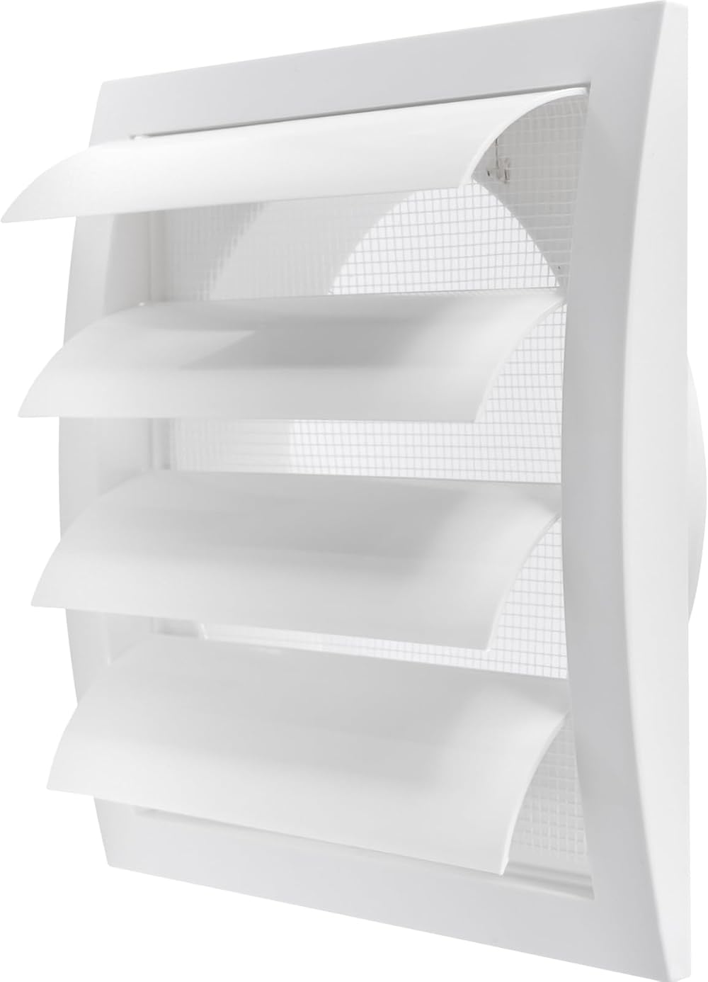 Repa Market White 6in Exhaust Hood Vent with Shutters Flange Mesh
