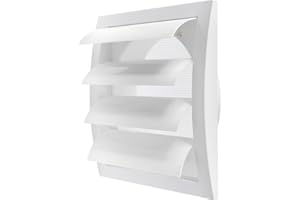 REPA MARKET White Exhaust Hood Vent 6'' Inch with Built-in Pest Guard Screen and Flange, White, Air Vent Cover, HVAC Exhaust Vent Duct Cover, Exhaust Cap