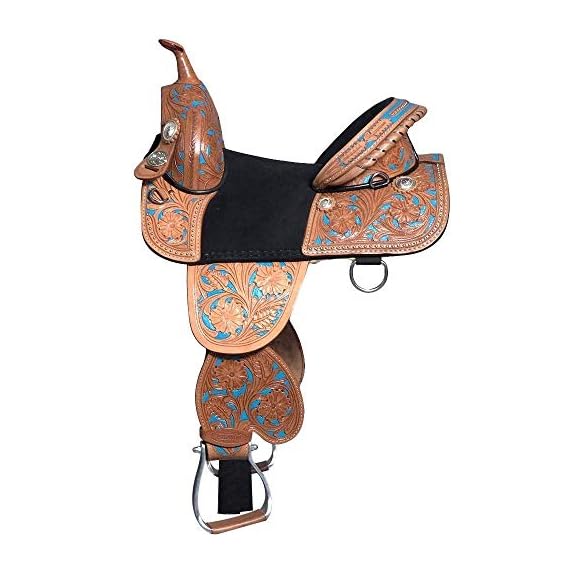 YZ-Enterprises-10-11-12-Youth-Child-Western-Premium-Leather-Treeless-Pony-Horse-Saddle-Tack-105-Inch-Seat