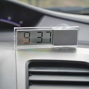 ekqw015l Fashion Clock for Home Living Room Bedroom Decor & Vehicle Mounted Sucker LCD Digital Display Car Office Home Dashboard Clock