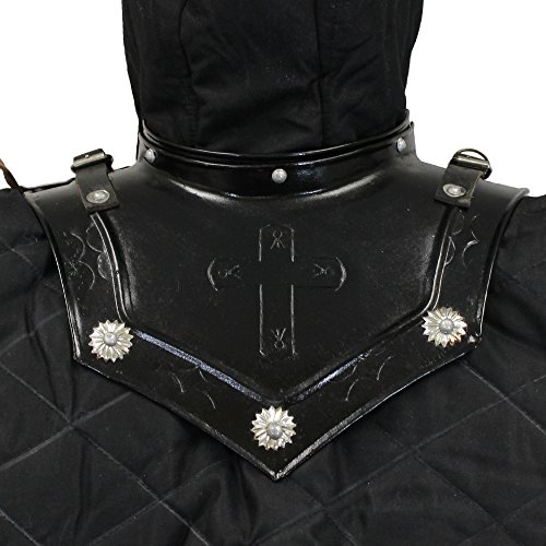 Plate Gorget - Black Medieval Metal Armor Knights Templar Crusader Style - Image 4