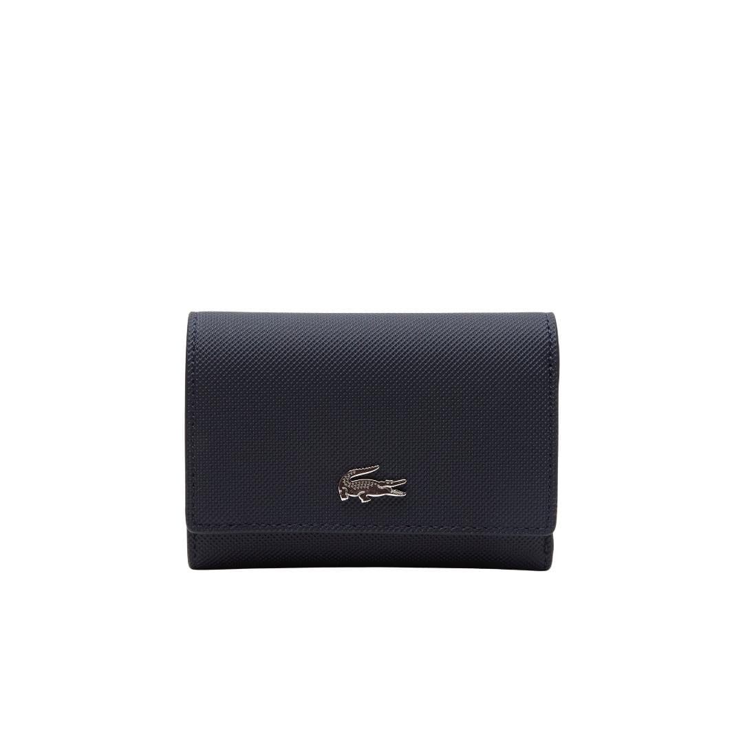 Lacoste Women’s Anna Snap Close Flap Billfold Wallet, Midnight Blue, One Size