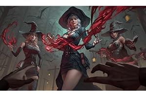 Fantasy North - The Witching Hour - TCG Trading Card Game Playmat and Mouse Pad - 24 x 14 inches - Perfect for Magic MTG Commander Pokemon Yugioh and Other Card Games