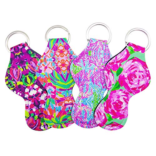 image for Grosun 12 Pieces Chapstick Holder Keychain Holder Neoprene Lipstick Ho