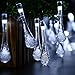 Icicle Solar String Lights Outdoor,19.2 Ft 8 Modes 30 Water Drop LED, Christmas Lights for Garden Decorations, Fence, Patio, Xmas, Wedding, Party and Holiday (2 Pack, Cool White)