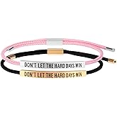 Zaquki Dont Let The Hard Days Win Bracelet Motivational Stainless Steel Rope Bracelets Encouragement Inspirational Gifts for Women Men