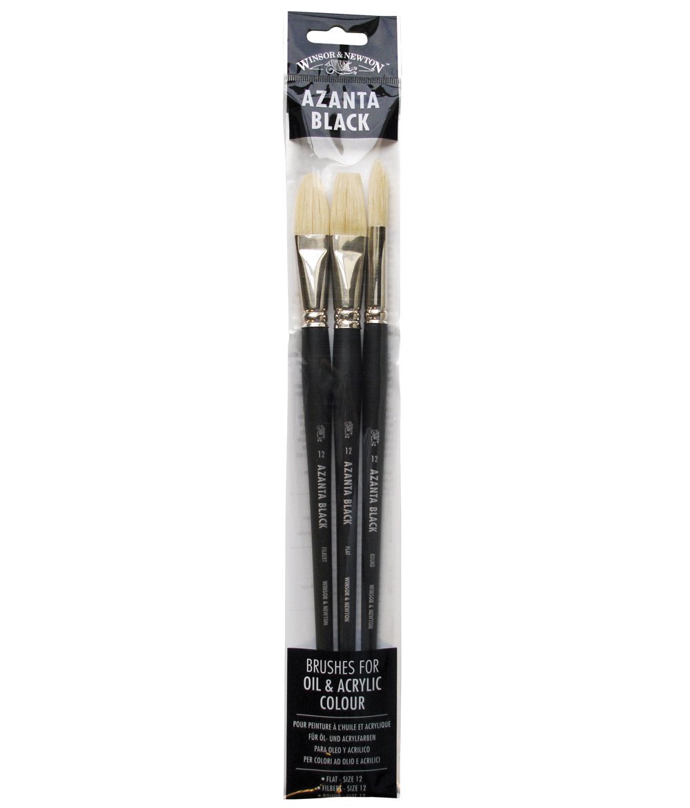 Winsor & Newton Azanta Black Brush, Pack of 3