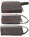 Iblue Leather Canvas Travel Bag Toiletry Kit Shaving Dopp Case #b96 (Mid grey)