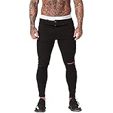 AmourCouture Ripped Skinny Jeans for Men Super Stretchy Distressed Slim Fit Fashionable Pants