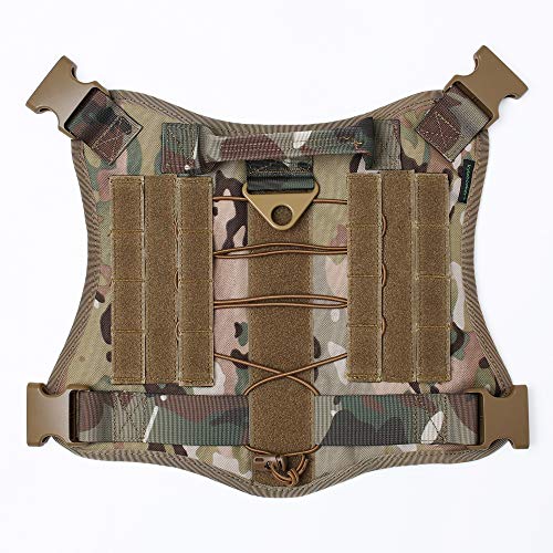 Kylebooker Tactical Dog Harness Service Vest Outdoor Military Patrol K9 Working Dog Vest Hunting Dog Training Clothes (L(27"-37" Chest Girth), Camouflage - Thumbnail 4