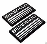2x PartsTo Silver Cab Emblem Badge Side Roof Pillar Decal Plate for Chevy Silverado 88-98 90 91 Suburban Tahoe C/K Series Blazer