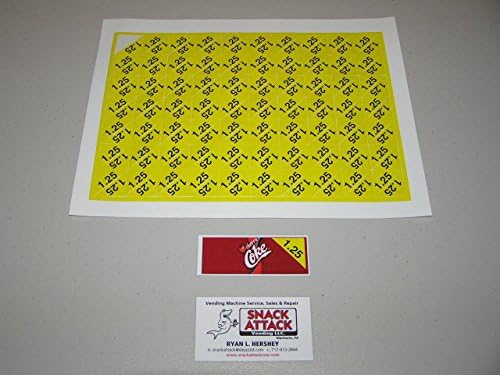 (140) SODA Vending Machine $1.25 Vend Label Price Stickers