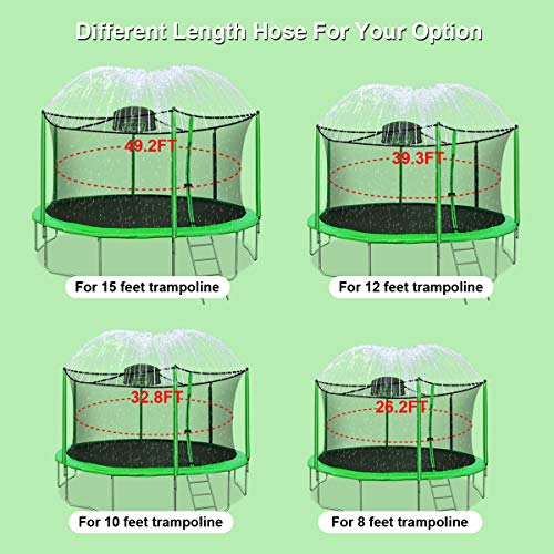 Landrip Trampoline Sprinkler,Trampoline Spray Water Park Fun Summer Outdoor Kids Water Sprinkler Game Toys Trampoline Accessories(32.8 Feet)