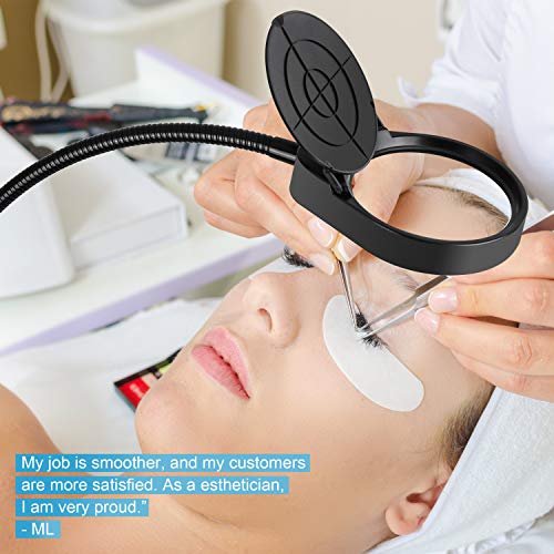 Dimmable Magnifying Glass Lamp with Clamp, LANCOSC Ultra Bright Lighted Real Glass Magnifier with 23" Flexible Gooseneck - Adjustable LED Light for Reading, Crafts, Hobbies, Tasks, Close Work (Black) - Thumbnail 5