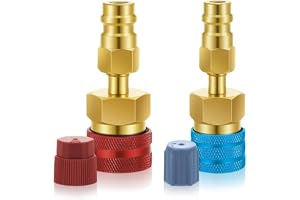 2Pcs R1234yf to R134a Adapter,High & Low Pressure Side 1234yf Adapter | R1234yf Quick Coupler Convertion Connector,Car AC Refrigerant Recharge and Evacuation Conversion Connectors Kit