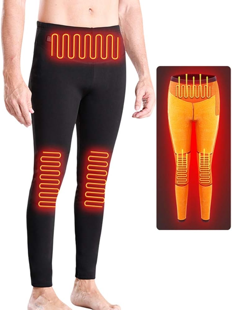 ZXY Base Layer Battery Heated Pants for Men, Electric USB Heating Pants