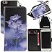 DRUnKQUEEn iPhone 6s Plus Case, iPhone 6 Plus Case, Wallet Purse Type Leather Credit Cards Case with Cellphone Holder Flip Cover for Apple iPhone 6sPlus 6Plus - Hand Strap Included