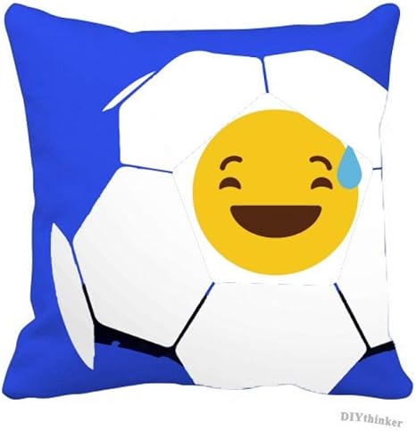 Amazon 厄介な黄色のかわいい素敵なオンラインチャット絵文字イラストパターンの笑い スクエア洗えるサッカー枕枕カバー枕 枕カバー ピローケース オンライン通販