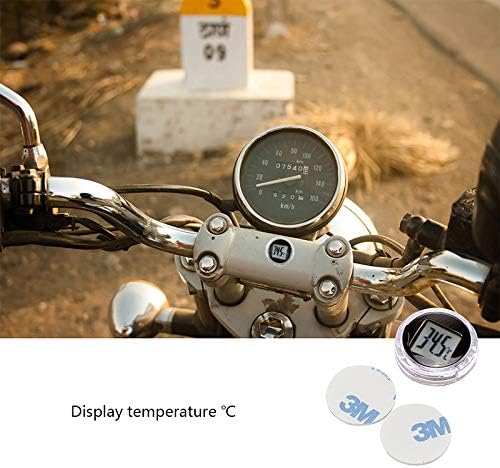 Motorcycle Temperature Stick On, FORNORM Universal Digital Motorbike Motorcycle Digital Thermometer Waterproof with 3M Adhesive for Car Motorcycle Kitchen Bathroom