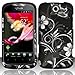 Black Flowers Hard Case Snap On Rubberized Cover For Huawei myTouch Q 2 U8730 (T Mobile)
