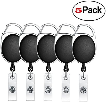 Hibhasu Retractable yo-yo Clip for id Card Holder (5 Pack)